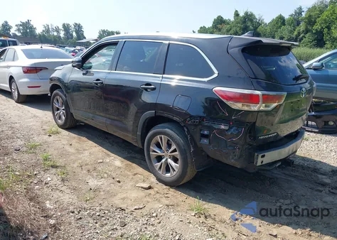2015 Toyota Highlander Xle V6 from USA, damaged, VIN 5TDKKRFH9FS061115